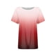 thumbnail image 5 of Blusas para las Mujeres Casual, Rayas Impresas Patchwork Manga Corta Cuello Redondo Top Hecho de 95% Poliéster 5% Spandex para el Verano, Tops Cortos para las Mujeres, 5 of 5