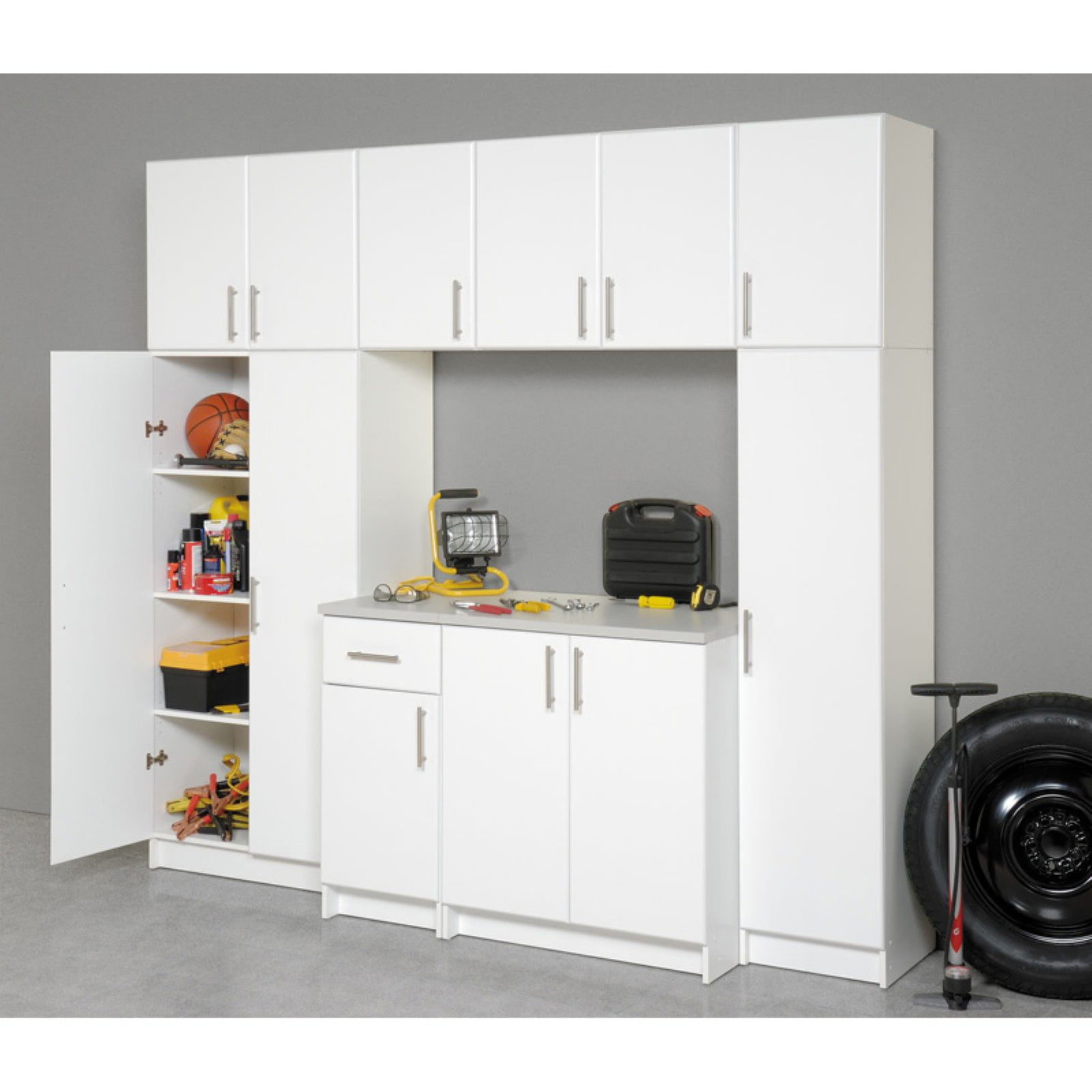 Elite 2 Door Standing Storage Cabinet, White - 3