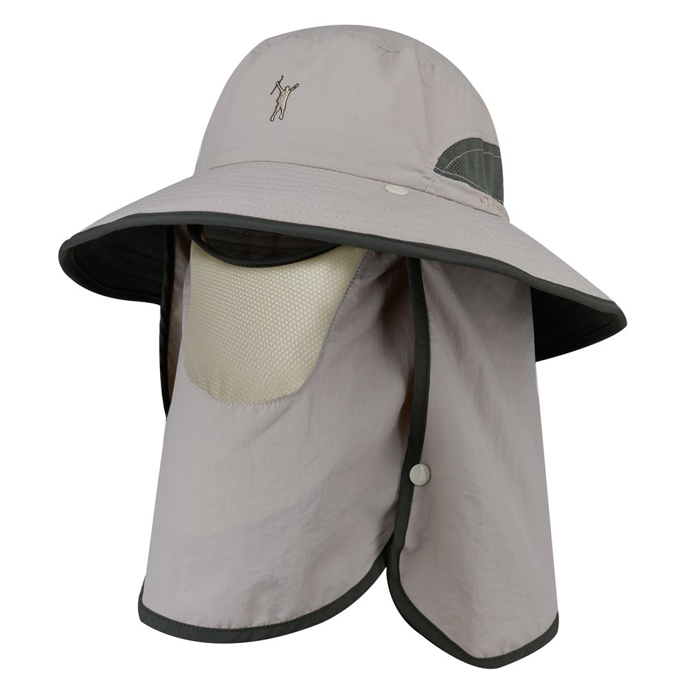 Outdoor Sun Shield Hat UPF 50+ Sun Cap Removable Flap Quick Drying Breathable for Camping
