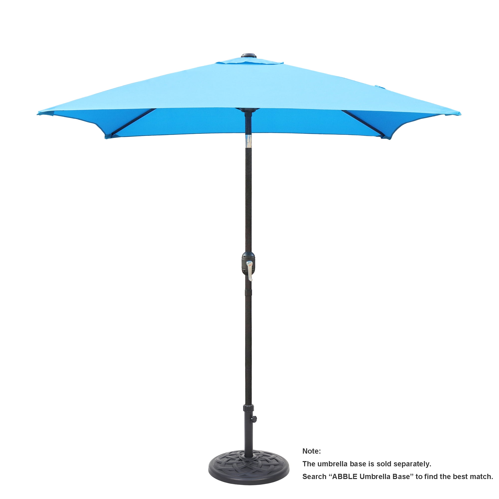 Ultrashades 6.5 ft Square Outdoor Patio Market Umbrella with Push Button Tilt and Crank Handle, Aqua
