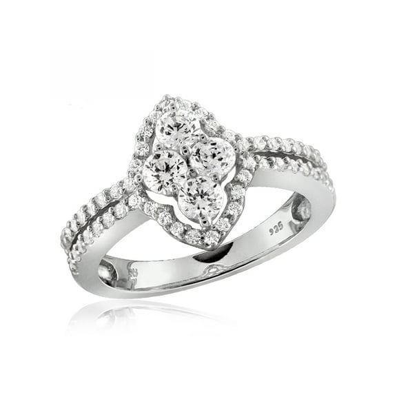 Diamonice 0.925 Sterling Silver 2.00 Carat White Cubic Zirconia Ring for Women | Cubic Zirconias for Everyday Womens Wear