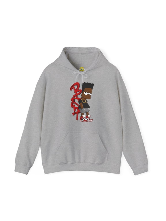 Black Bart Simpson Hoodie - Red, Vintage Cartoon Sweatshirt, 90s Nostalgia