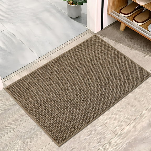 FloorHug Non-Slip Washable Doormats 20" x 32", Dirt Trapper Entryway Rug, Dirt Resistant and Absorbent Welcome Mat, Low Profile Floor Mats for Front Back Door, Taupe