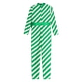 thumbnail image 4 of Zaldita Girls Boys Christmas Candy Cane Costume Long Sleeve Bow-knot Jumpsuit Striped Dance Unitard Green 14, 4 of 7
