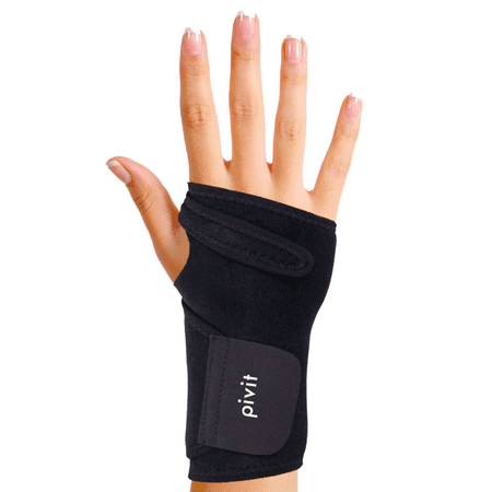 Pivit Antibacterial Carpal Tunnel Wrist Support Brace | Universal Hand Compression Wraps Fit Left or Right Hands | Duo Adjustable Straps & Removable Splint | Prevents Stains & Odor Causing (Best Wrist Wraps For Carpal Tunnel)