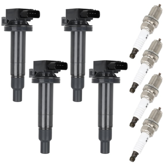 SCITOO UF316 4 ignition coils with 4 iridium Spark Plugs for Scion for Toyota Echo Prius Camry Yaris 2001 2002 2003 2004 2005 2006 2007 2008 2009 xA xB 2004 2005 2006 1.3 1.5 L4 OE:C1304 5C1293