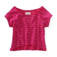 thumbnail image 1 of Aeropostale suéter de punto con rayas recortadas para mujer, rosa, extragrande, 1 of 1