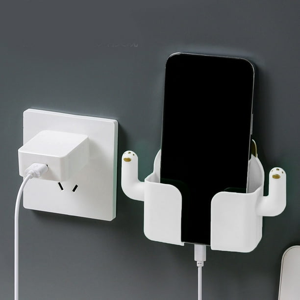 Soporte De Pared Para Teléfono Con Estación De Carga Y Organizador De Mandos a Distancia Para Dormitorio, Cocina Y Baño.