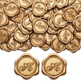 thumbnail image 1 of Pegatinas con sello de cera Yoption Initial H, paquete de 100 unidades, oro envejecido, 1 of 7