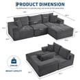 thumbnail image 3 of Kojooin 108" Modular Sectional Sofa - L Shaped Boneless Cloud Couch with 67.5" Chaise, Reversible L/R Facing, No Assembly Required, 3 of 9