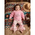 thumbnail image 4 of RUINIXCW Baby Girl 2Pcs Fall Outfits Western Long Sleeve Bow Boots Embroidery Sweatshirt + Pants Set Toddler Clothes, 4 of 9
