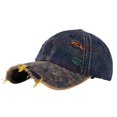 thumbnail image 4 of 2 Pack Mens Womens Ripped Denim Baseball Cap Sun Protection Snapback Hats Unisex Couples Trendy Vintage Washed Solid Color Adjustable Ball Hat, 4 of 8