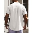 thumbnail image 4 of Fexilor Men's Shirts Short Sleeve Button Down Relaxed Fit Modern Stand Collar Casual Dress Shirts, Fade-Resistant, 4 of 6