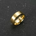 thumbnail image 5 of K-KED Stainless Steel Ring Womens Mens Delicate Jewelry Titanium Wedding Party Rings Simple New-Gold-9, 5 of 5