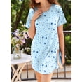 thumbnail image 6 of Avidlove Women Nightgowns 3 Pack Short Sleeve Sleep Shirts Crew Neck Nightdress Soft Sleepwear, 6 of 7