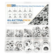 JESTOP 684pcs Flat Washers, Stainless Steel Round Repair Washer Assortment, Flat and Lock Gasket Kit 9 Sizes for Home Decor General Repair