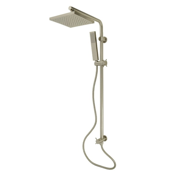 Kingston Brass KSG2628D Claremont Wall Mount Rain Drop Shower System with Hand Shower in Brushed Nickel