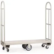 Narrow Aisle U-Boat Platform Truck Dolly | 16 x 60 Heavy Duty Utility Cart with Thick Steel Deck | Premium Hand Truck Can Hold Loads Up to 2,000 Pounds | Hand Cart with Dual Removable Handles