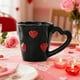 thumbnail image 1 of Taza para parejas de San Valentín | Taza de café cerámica Rojo Rosa Blanco Negro | Acabado brillante duradero de 5,3 pulgadas | Diseño de Corazón Romántico | regalo ideal para él, ella | Agarre, 1 of 6