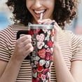 thumbnail image 3 of 40 oz Heart Tumblers with Handle and Straw, Heart 40oz Stainless Steel Vacuum Insulated Travel Coffee Mug Cup Water Bottle, Stuff Accessories Gifts for Women, 3 of 7