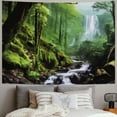 thumbnail image 2 of PRATYUS  Rainforest Landscape Tapestry Wall Hanging Green Forest Tapestry Road Trees Tapestry Nature Scenery Misty Tapestry for Bedroom Living Room (Green) 40x60inch, 2 of 6