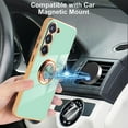 thumbnail image 4 of ORUYROP for Samsung Galaxy S23 Case with Screen Protector, Built-in 360 Rotation Ring Holder Magnetic Stand, Luxury Shiny Plating Edge Shockproof Electroplated Protective Phone Cover (Mint/Gol, 4 of 7