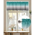 thumbnail image 3 of Turquoise Grey White Gradient Kitchen Valances for Windows Abstract Watercolor Valance Curtains&nbsp; for Kitchen /Living Room/Bedroom/ Bathroom Decor, 54"x18 " ,Rod Pocket 1 Panel,, 3 of 7