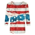 thumbnail image 5 of GERsome 4th of July 3/4 Sleeve Womens Tops Casual Loose Fit Crewneck T Shirts American Flag Patriotic Tee Shirts S-3XL, 5 of 5