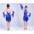 thumbnail image 3 of WOYY Girls Latin Dance Outfits Fringe Halter Camisole Skirt Dancewear Set Fashion Kids Clothes, Sizes 8-9, 3 of 3