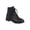 Black, variant on Fesfesfes Womens Boots Ankle And Winter Flowers Color Matching Thick High-heeled Platform Sleeve High 5.5(36)