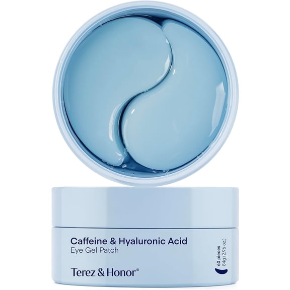 Korean Eye Patches, Terez & Honor Caffeine Eye Gel Patch, Under Eye Patches with Hyaluronic Acid