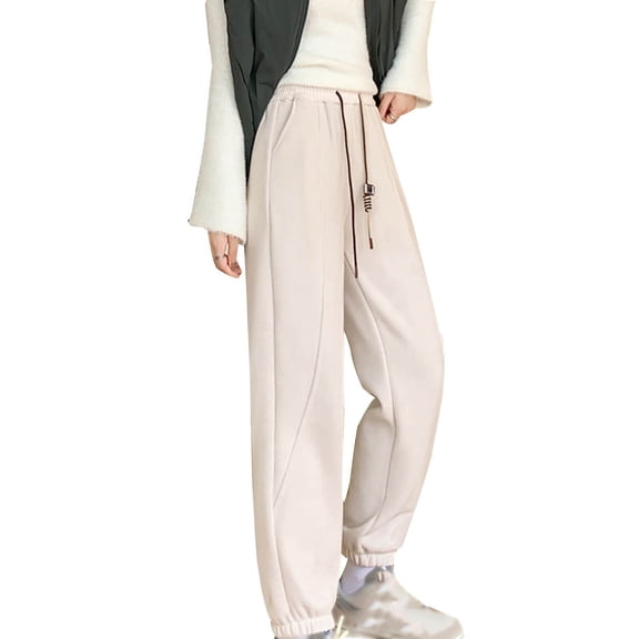 MaFYtyTPR Women Warm And Cold Cotton Pants Lightweight Plus Size High Waist Casual Versatile Women Pants Long Pants Beige XXXXL