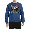 thumbnail image 2 of Wild Bobby, Born To Be Free Blad Eagle and American Flag Cars and Trucks Unisex Crewneck Graphic Sweatshirt, Vintage Heather Blue, 2XL, 2 of 3