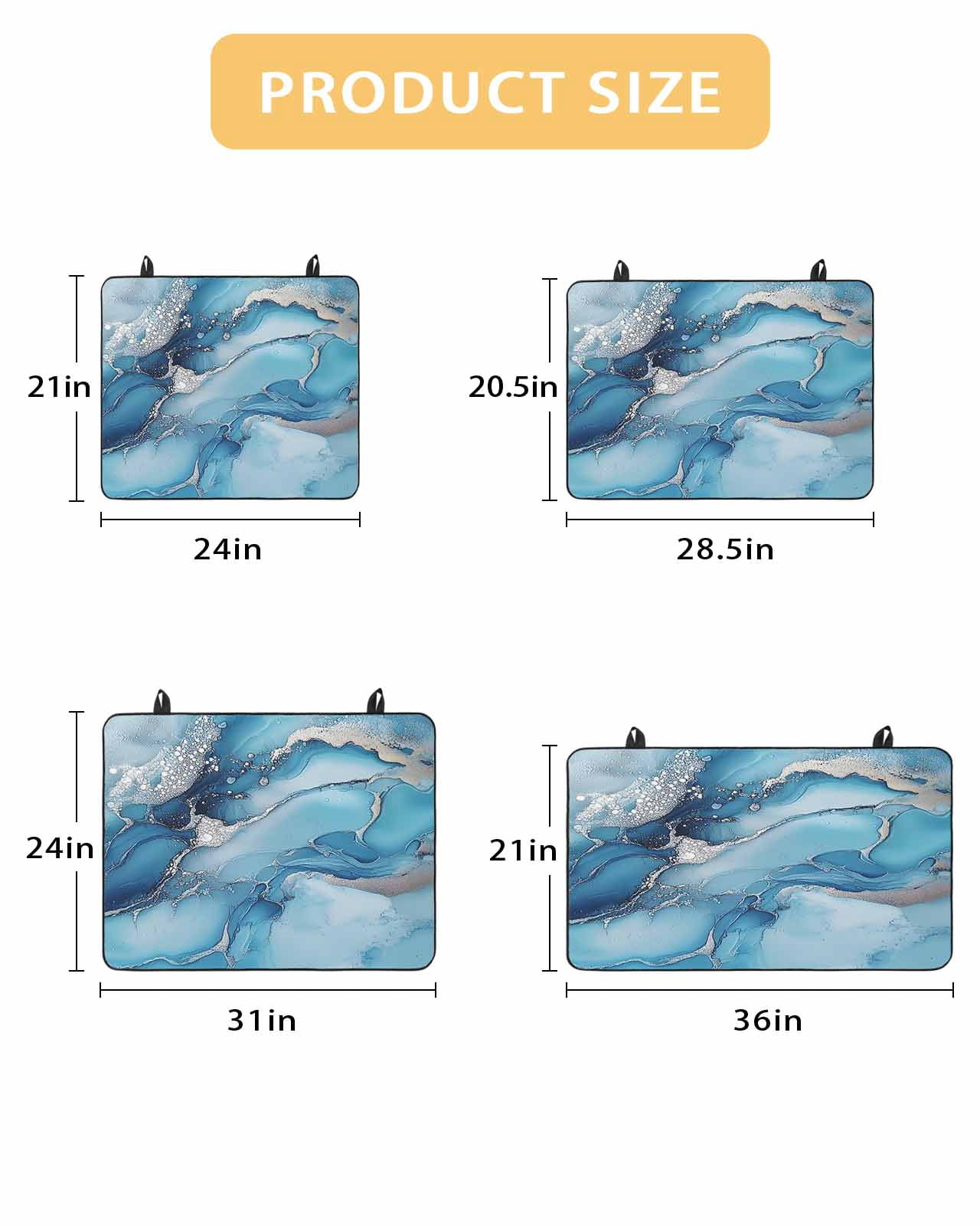 nqOlkjepod Large Induction Cooktop Protector Mat 24"x21", Blue Marble Stove Top Covers for Electric Stove, Grey Modern Aesthetic Artwork Decorative Stove Burner Cover Mats, Glass Top Stove Cover