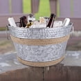 thumbnail image 5 of BREKX Old Tavern Metal Wine and Beer Bucket in Galvanized Gray with Twine 14"W x 9"H, 5 of 6