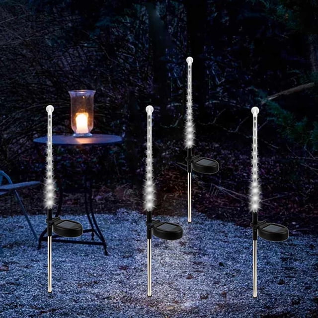 Baohd 2Pcs/set Solar LED Falling Rain Lights Meteor Shower Lights Christmas Tree Halloween Decoration Holiday Party Wedding