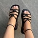 thumbnail image 2 of Amzcrzy Zapatos de mujer,Zapatos de mujer,Zapatillas de mujer, Sandalias de playa con botones y punta redonda para mujer, cómodas, de color liso Sandalias Mujer Zapatillas De Casa, 2 of 4