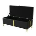 thumbnail image 5 of Noble House 2-Piece Bedroom Set, Queen Upholstered Platform Bed with Hydraulic Storage, Plus Storage Ottoman, Black, 5 of 8