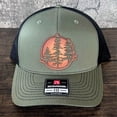 thumbnail image 2 of WoodHide© Tree Patch Hat – Richardson 112 Trucker Cap with Sunburst Leather & Wood, 2 of 5
