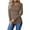 Brown, variant on Womens Long Sleeve Ribbed Button Down Casual Henley Shirts