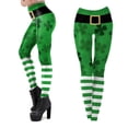 thumbnail image 4 of Mallas de cinturo media para mujer, mallas con estampado de para el día de San Patricio para mujeres y niñas, pantalones de primavera de Verde M Yinane Leggings elásticos para mujer, 4 of 8