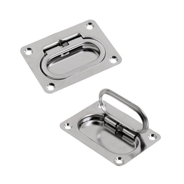 S SERENABLE 2pcs Rectangular Flush Sp Pull Lift Handle Marine Latch Accessories -