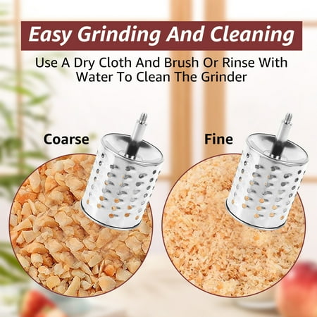 

QHNGJZ Efficient and Easy-to-Use Durable Hand Crank Grain Mill with 2 Replacement Blades - Manual Food Grinder for Nut Spice Wheat Coffee - Essential Kitchen Tools for Home Use