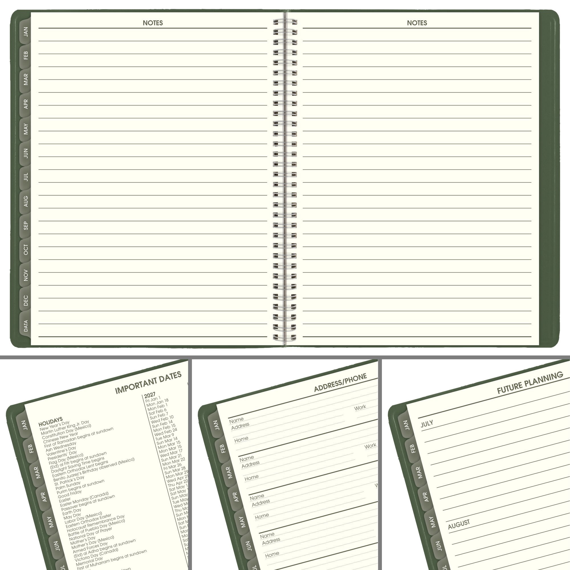 AT-A-GLANCE Recycled 2027 Weekly Monthly Appointment Book Planner Green Large 8