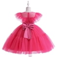 thumbnail image 4 of Ketyyh-chn99 Robe Fille Sans Manches Robe Tutu Fille Tout-Petit Été Contraste en Mesh Robe de Fête Mignonne Taille pour 7-8 Ans, Rose Vif, 4 of 6