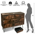 thumbnail image 5 of TC-HOMENY 6-Drawer Wooden Dresser with Fabric Drawers, Chest of Drawers with Fabric Bins, Storage Organizer Perfect for Clothes and Accessories, Wooden, 5 of 13