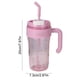 thumbnail image 3 of Botella de agua transparente rosa, vasos de plástico para acampar, senderismo y mochilerismo, vaso de gran capacidad con tapa y pajita, taza de viaje para exteriores, a prueba de fugas y sin BPA., 3 of 6