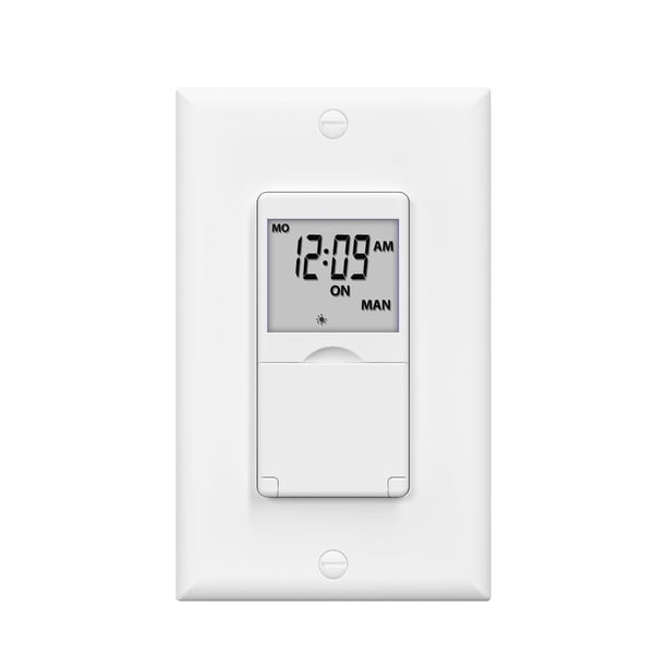 Interruptor temporizador de pared BN-LINK programable durante 7 días, blanco