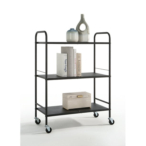 SunnyPoint Metal Rolling Organizer Utility Craft Cart (Large, BLK