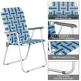thumbnail image 4 of CRXX Set of 4  Folding Patio Lawn Chairs Webbed Folding Chairs for Beach Garden Blue, 4 of 10